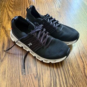 On Running Men's Black and White Athletic Shoes